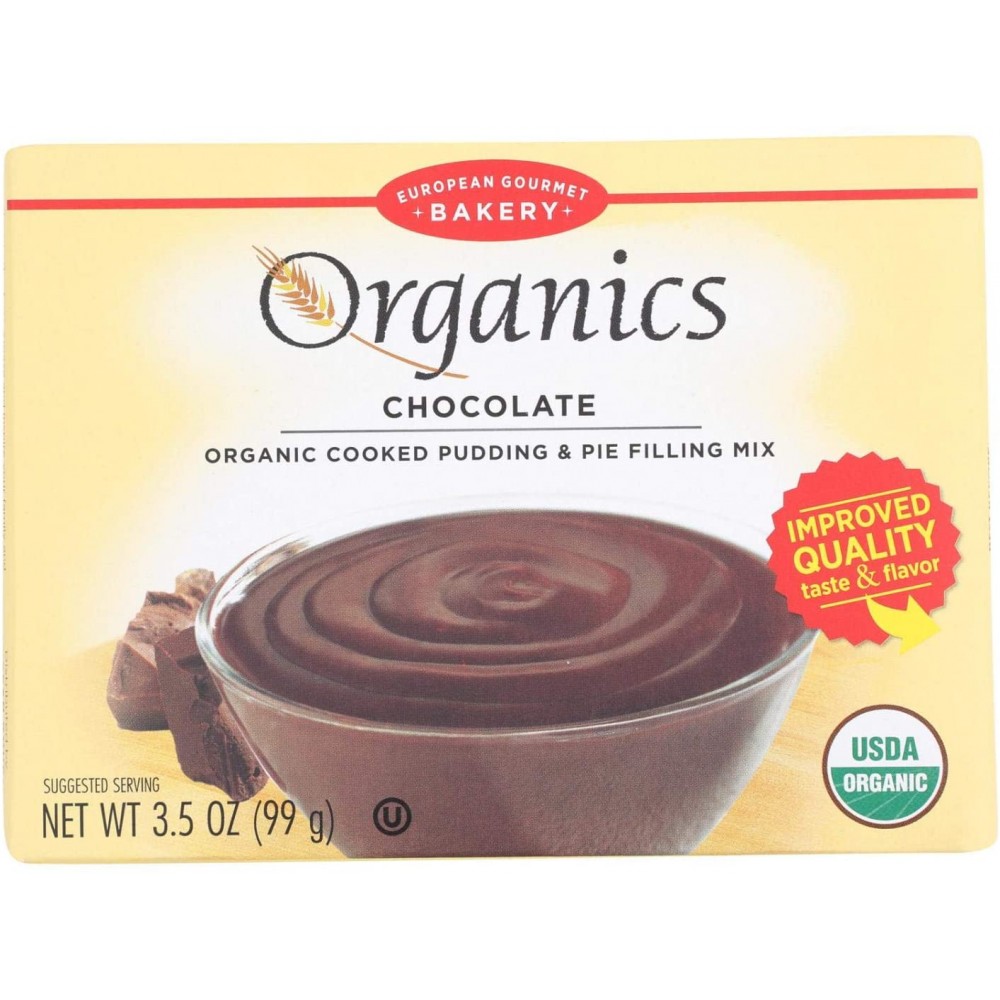 European Gourmet Bakery Organics Cooked Pudding & Pie Filling Mix Chocolate (12x3.5 OZ)