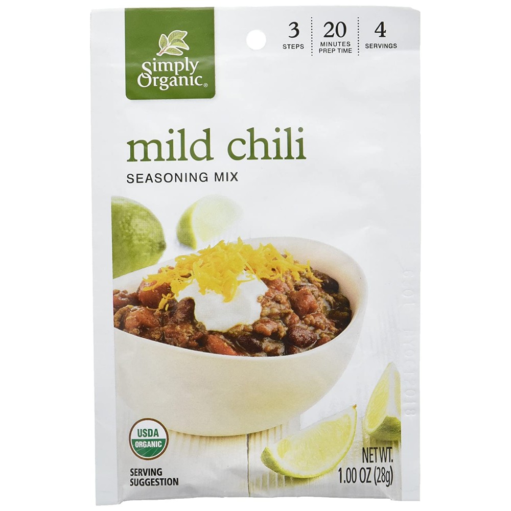 Simply Organic Mild Chili, Seasoning Mix, Certified Organic (12x1Oz)