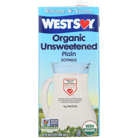 Westsoy Unsweetened Organic Westsoy (12x32 Oz)