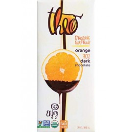 Theo Chocolate Dark Chocolate Bar With Orange (12x3Oz)