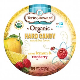 Torie and Howard Organic Hard Candy Lemon and Raspberry (8x2 OZ)