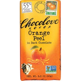 Chocolove Dark Chocolate Orange Peel Bar (12x3.2 Oz)