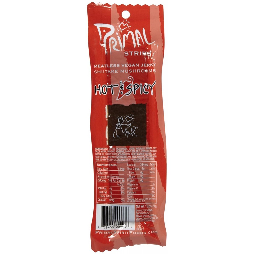 Primal Hot & Spicy Meatless Jerky (24x1 Oz)