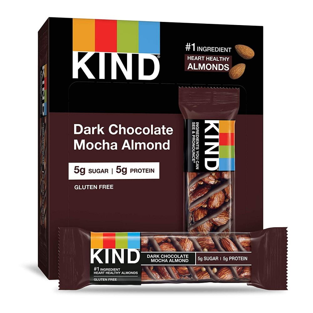 Kind Nuts & Spices Dark Chocolate Mocha Almond Bar (12x1.4 OZ)