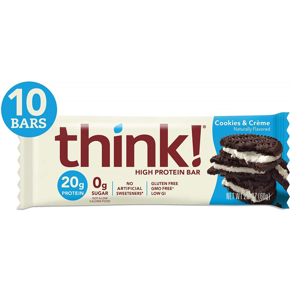 Think Thin Protein Bar Gluten Free Cookies And Cream (10x2.1Oz)