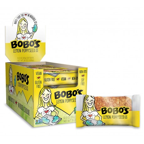 Bobo's Oat Bars Gluten Free All Natural Bar Lemon Poppyseed (12x3Oz)