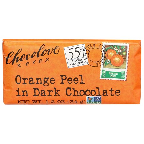 Chocolove Dark Chocolate Orange Peel Mini Bar (12x1.2 Oz)