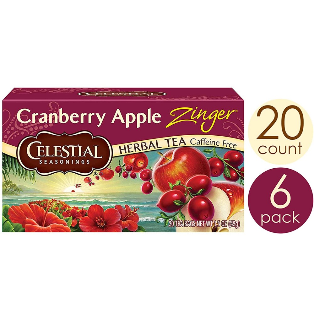 Celestial Seasonings Cranberry Apple Zinger Herb Tea (6x20bag)