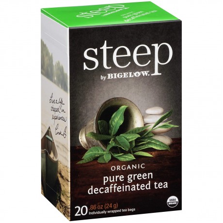 Bigelow Steep Organic Pure Green Decaffeinated Tea (6x20 BAG )