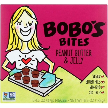 Bobo's Oat Bars Bites, Peanutbutter & Jelly (6x5x1.3 OZ)