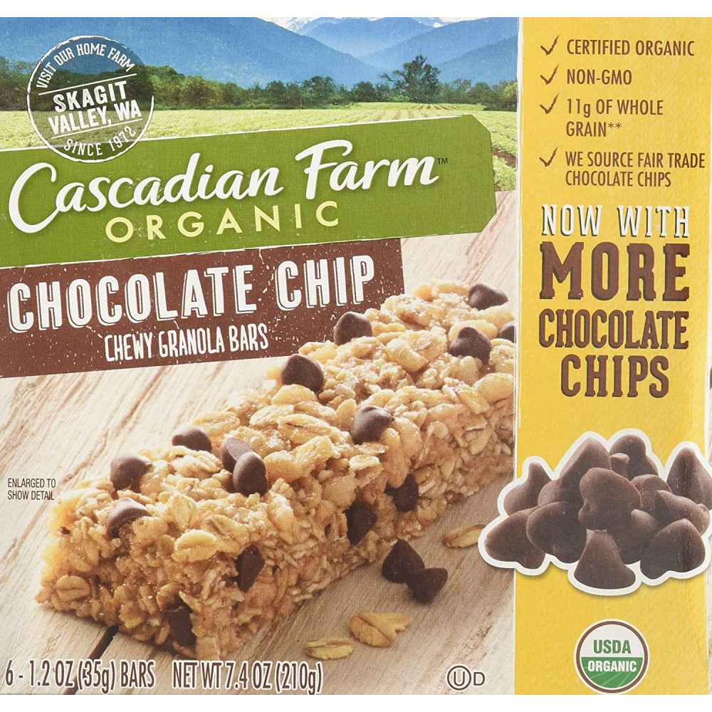 Cascadian Farms Chocolate Chip Granola Bar (12x7.4 Oz)