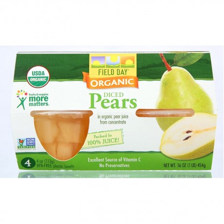 Field Day Organic Diced Pear Cups (6x4PK )